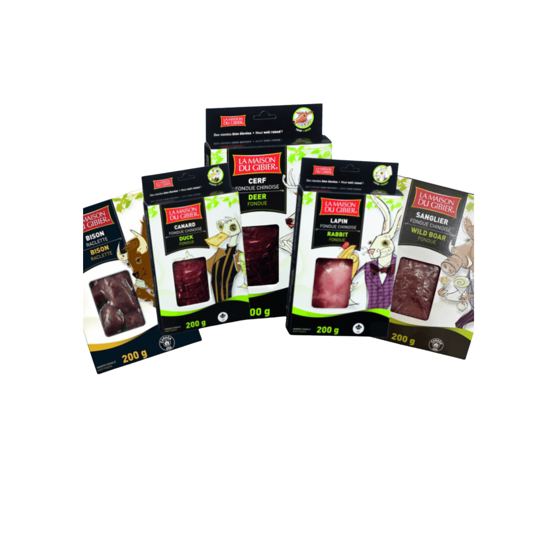 Fondue Combo(Bison, Canard, Cerf, Kangourou, Wapiti)
